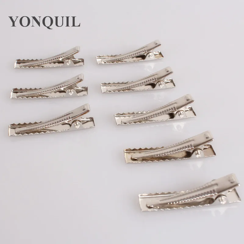 32 мм серебристые зажимы для волос с одним зубцом Аллигатор зубов ручная работа