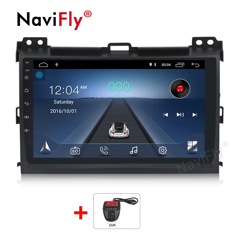 with DVR NaviFly Anroid8.1 4 ядра 32G rom 2G ram Автомобильный мультимедийный плеер для Toyota Prado 120 Land Cruiser 2004-2009 Lexus GX47 Поддержка OBD - Цвет: with DVR