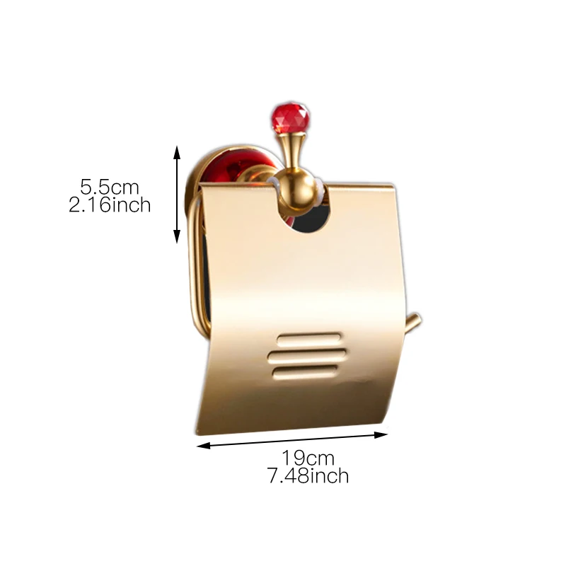 Toilet Paper Storage Holder Aluminum Alloy Tissue Roll Rack Box With Red Crystal Shelf Bathroom Accessorry | Дом и сад