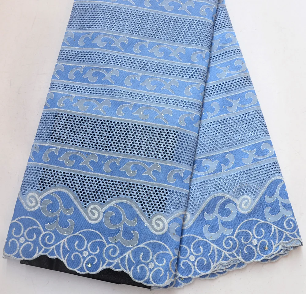 Новейшая 100% Высококачественная небесно голубая швейцарская вуаль африканская