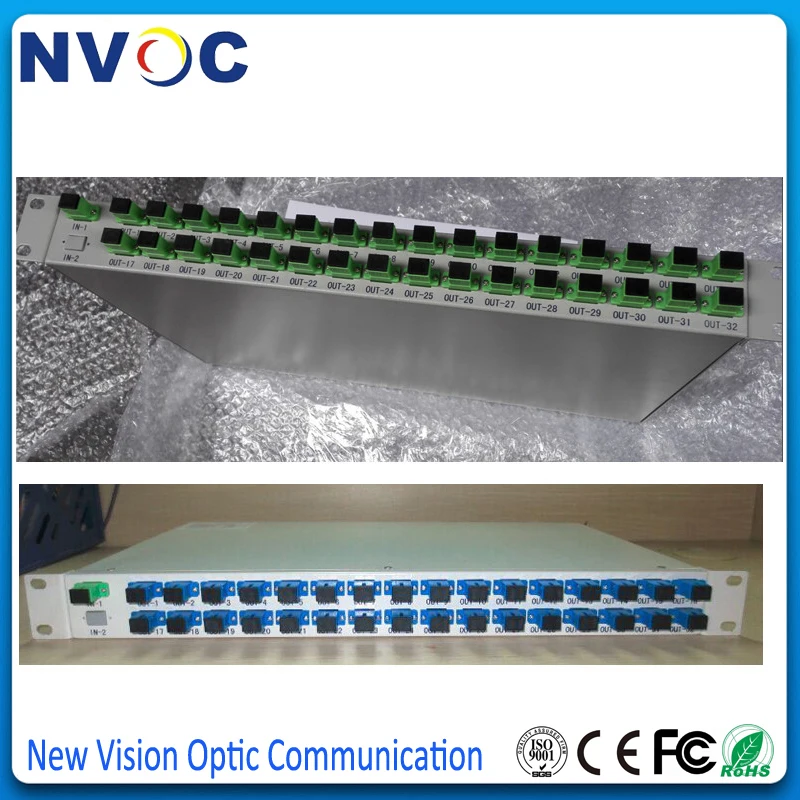 1*32 1U19inch FTTH стойка держатель ABS коробка тип оптического PLC волокна сплиттер