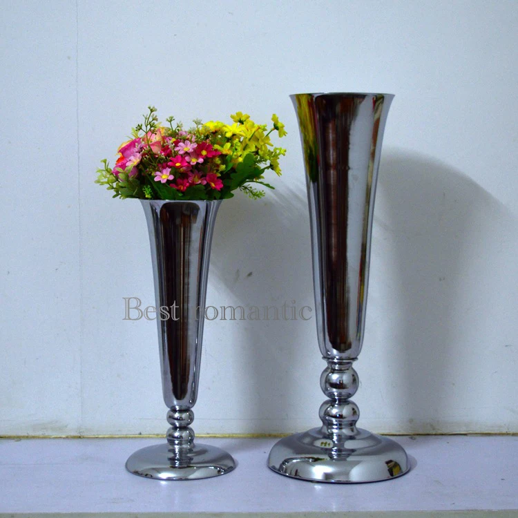 Бесплатная доставка 10 шт./лот серебряная металлическая ваза для цветов