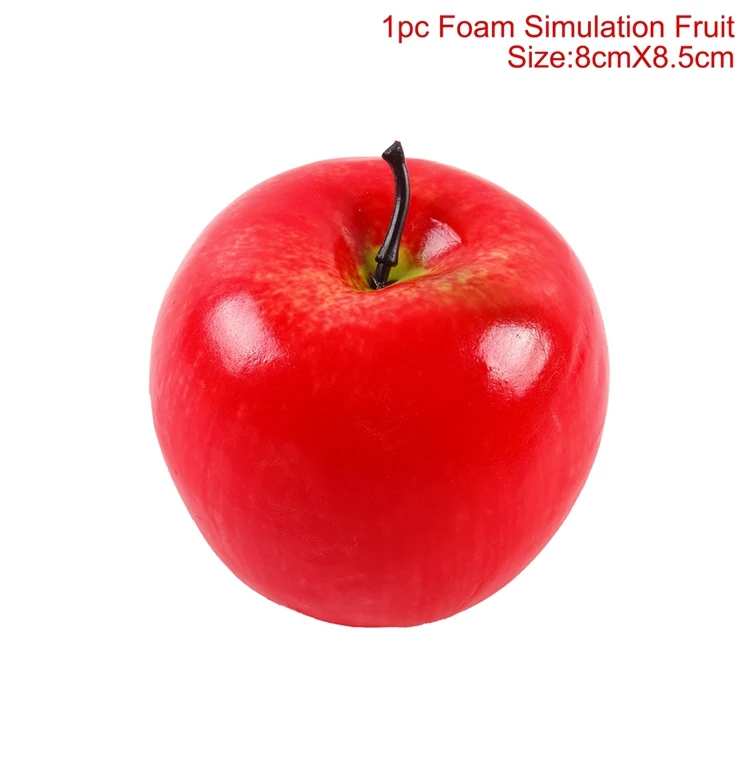 red apple Искусственный фруктовый мини фрукт из пенопласта, декоративный не пластиковый фрукт, зеленое яблоко, слива, банан, игрушка, персик, лимон, карамбола, дешево - Color: red apple