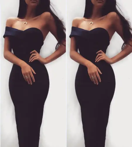 

Sexy Women Strapless Dresses Bandage Bodycon Women Slim Fit Summer Pencil Dress Clothes