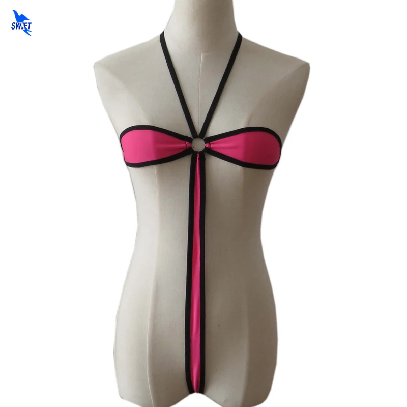 

Микро Бикини стринги с перекрестными кольцами Экстремальный купальный костюм женские сексуальные бандажные костюмы купальник женский ком...