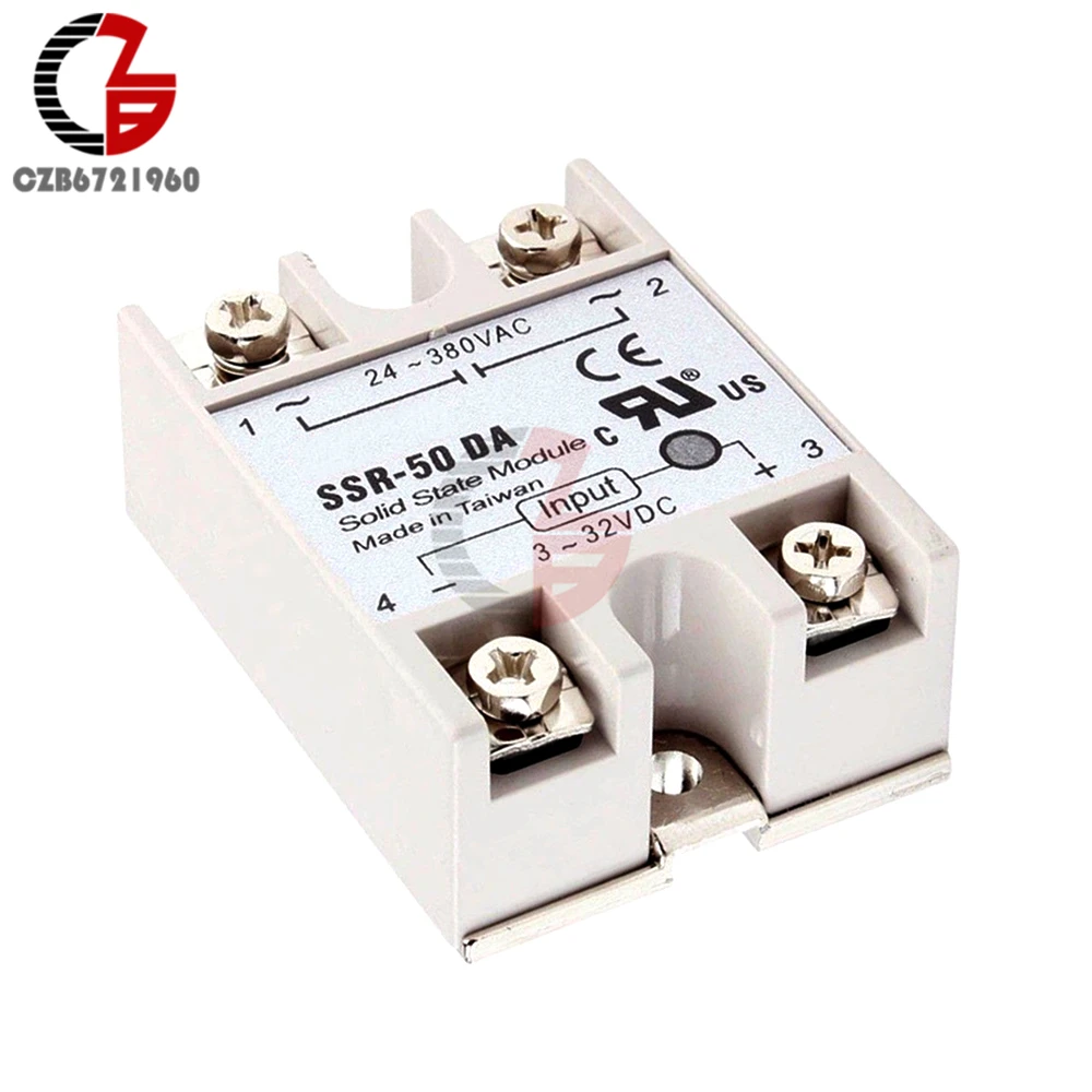 DC-AC твердотельные реле SSR-50DA 50A 3-32 В постоянного тока в переменный 24-380 В SSR реле