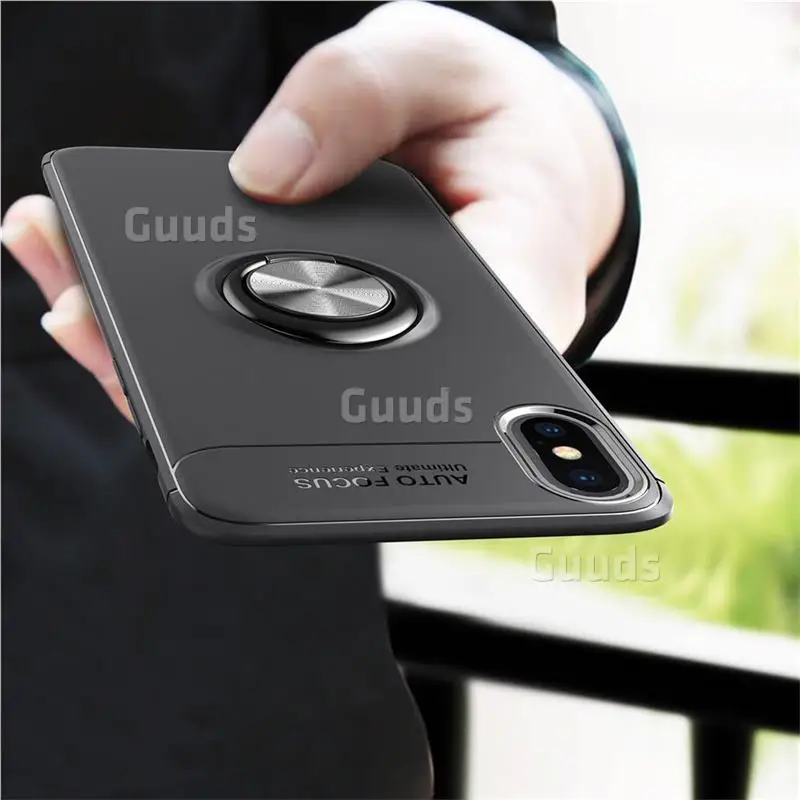 Для iPhone 8 7 6s 6 Plus SE 5S 5 TPU чехол с автофокусом невидимое кольцо держатель мягкий чехол для телефона для iPhone X(5,8 дюйма
