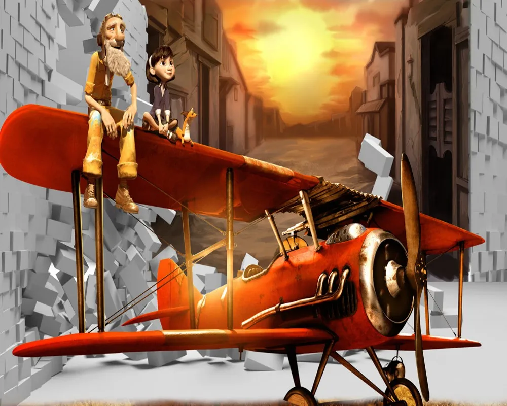 

Free Shipping Cartoon Animation TV Background Wall Painting Decorative Little Prince Mural Children'S Bedroom 3d Wallpaper