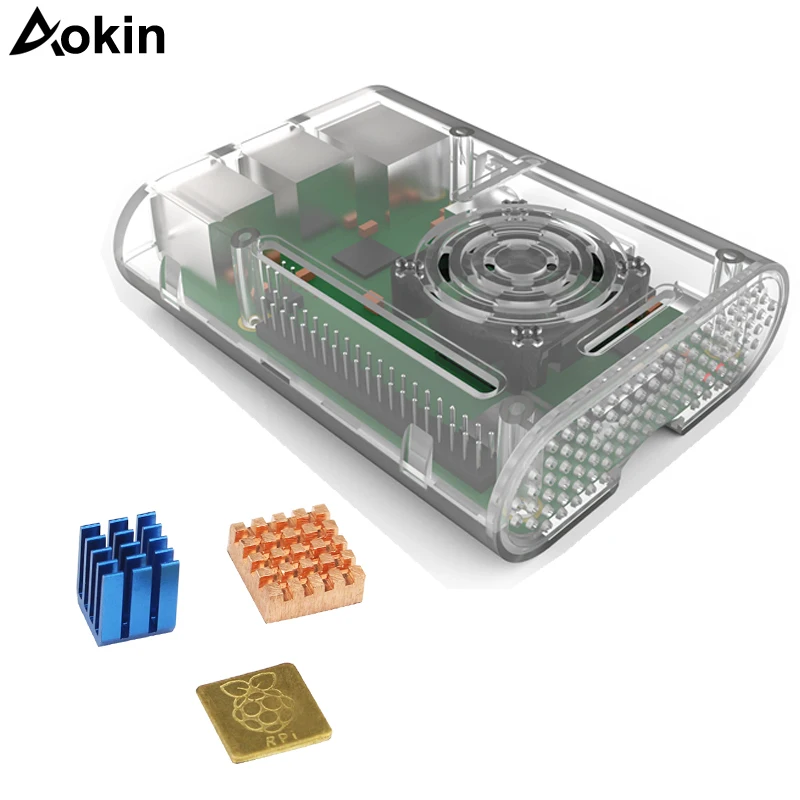 Raspberry Pi 3 Model B + ABS Чехол черный прозрачный пластиковый корпус крышка оболочка