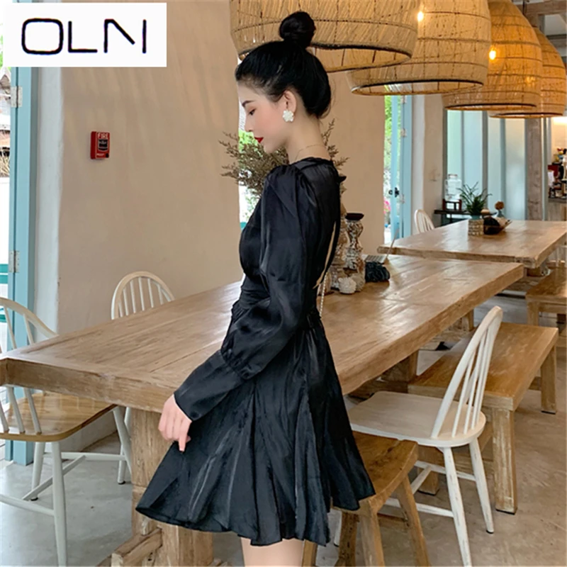 Vestidos корейское платье oln летнее французское ретро новое темпераментное