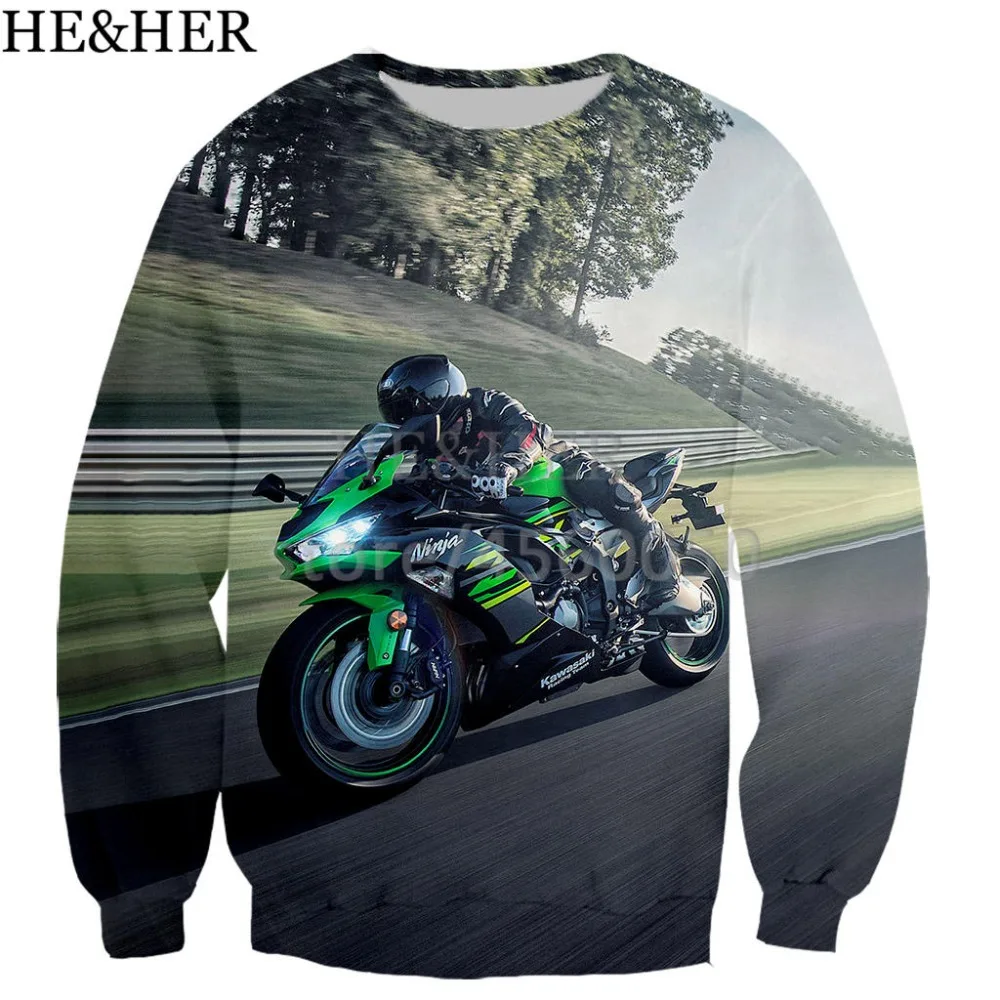 

Fashion Motorcycle men women 3D color printed sweatshirts unisex hip hop style streetwear casual sweatshirt hooded top