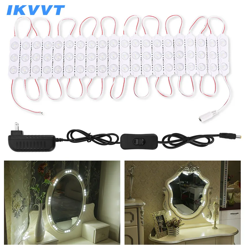 IKVVT косметическое зеркало свет голливудское макияж шкаф настольная лампа
