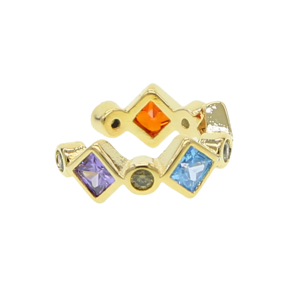 Pastel rainbow cz huggie серьги кольца модные классические микро паве Красочные камни