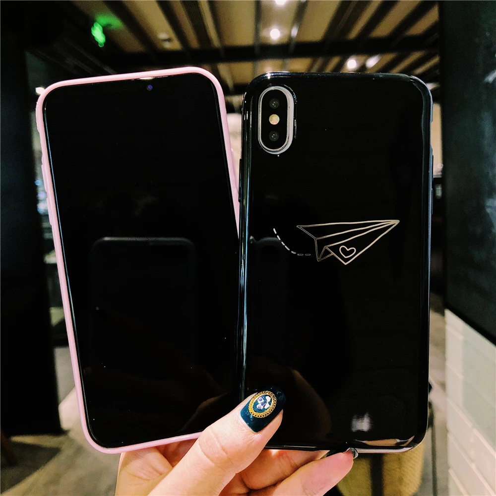 Модный чехол для телефона с изображением маленького сердца и самолета iPhone 7 8 Plus X
