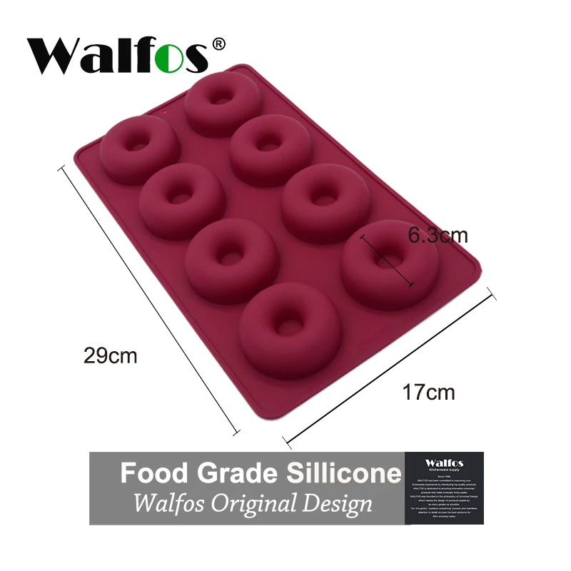 8 чашек WALFOS силиконовая форма для пончиков среднего размера кексов из силикона
