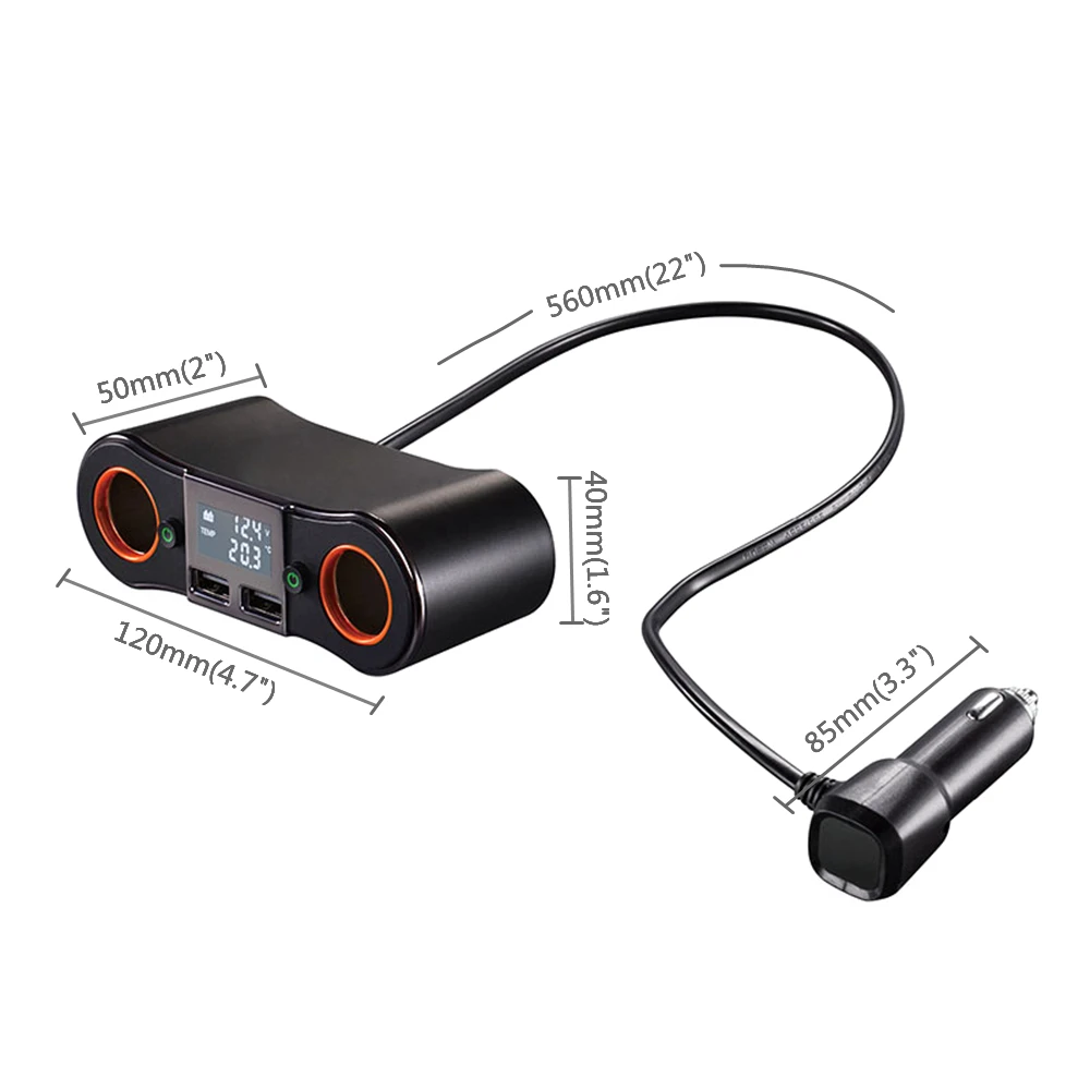 2 автомобильный прикуриватель адаптер переменного тока 80 W 12 V/24 V Мощность DC