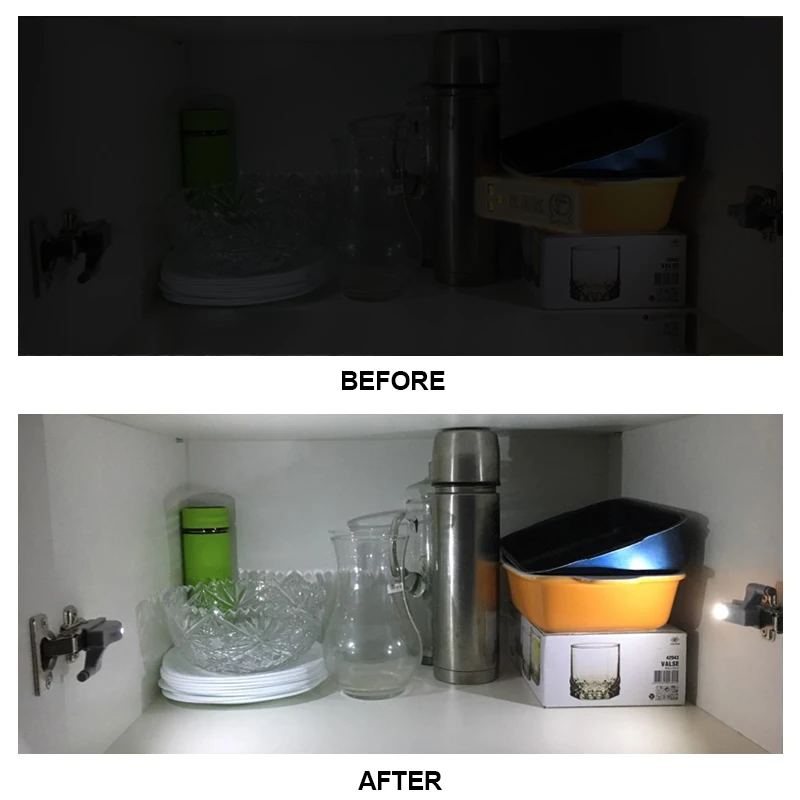 10PCS KAK LED Cabinet Hinge Light Universal Kitchen Bedroom Living Room Cupboard Wardrobe 0.25W Inner Sensor light Hardware images - 6