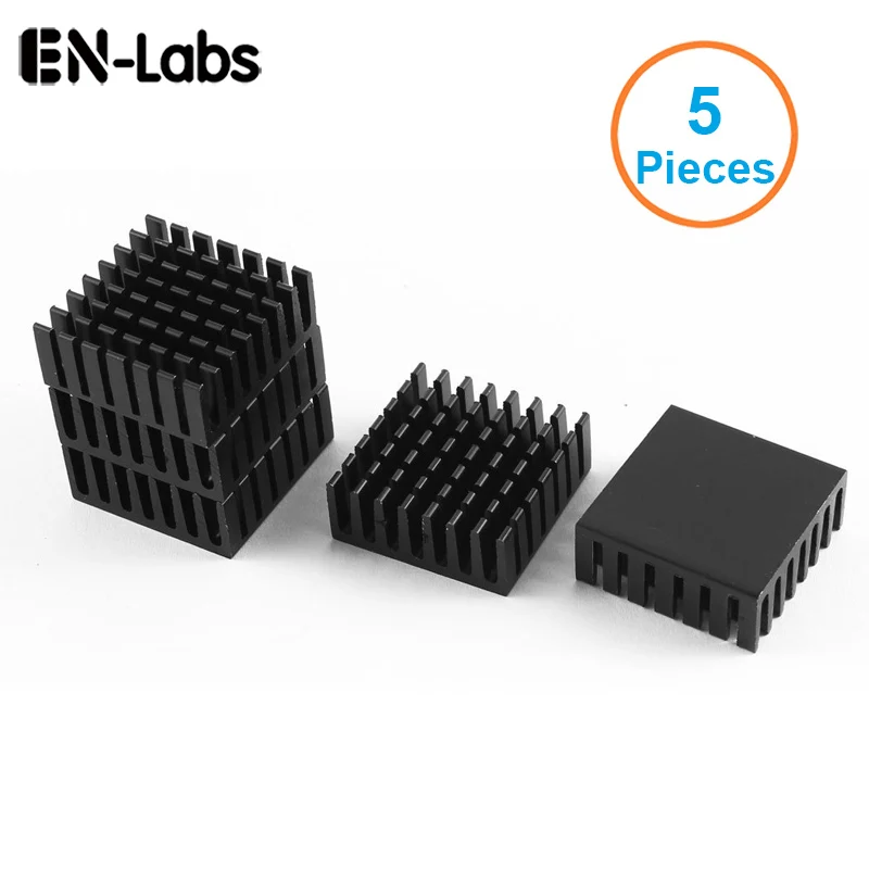 En Labs 5 шт./лот черный алюминиевый радиатор 28x28x11 мм электронный охлаждения ЦП
