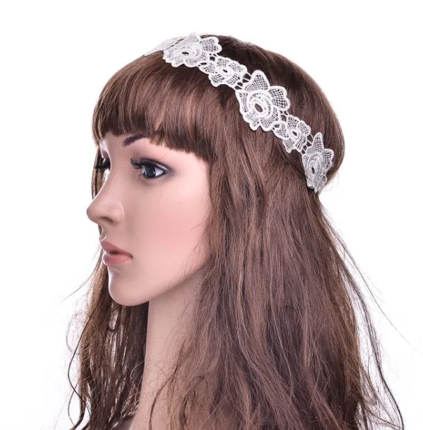 

Retro Lace flower elastic headband headwear headwraps freeshipping fashion sexy lady lace hairband headband popular for hair