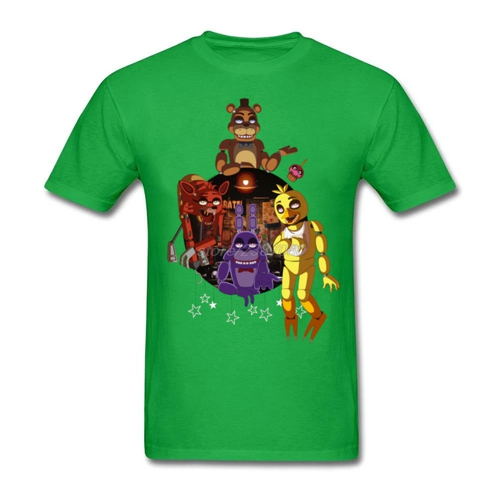 FNAF банда одежда для подростков натуральный хлопок модные рубашки онлайн натуральный хлопок для мужчин костюм футболки - Цвет: Зеленый