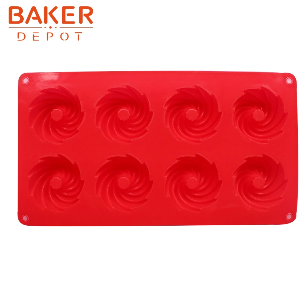 BAKER DEPOT силиконовая форма для пирожных, шоколада, ветряная мельница, инструмент для выпечки, силиконовая форма для желе, пудинга, льда, печенье, мыло, 8 отверстий