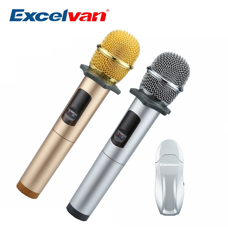 Excelvan K18U профессиональный Bluetooth 2 ручной микрофон UHF беспроводной Легкий вес с