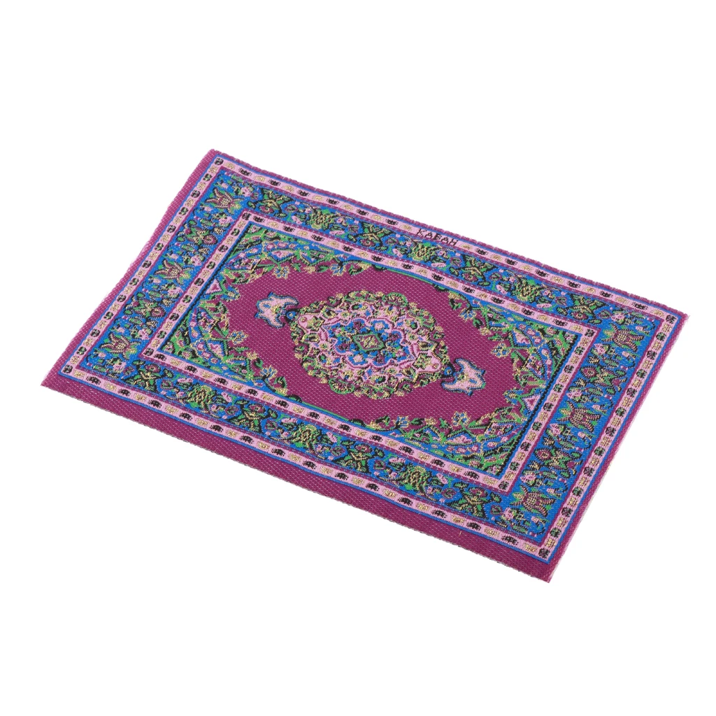 Кукольный домик миниатюра коврик с вышивкой ковры настила для кукол Декор в