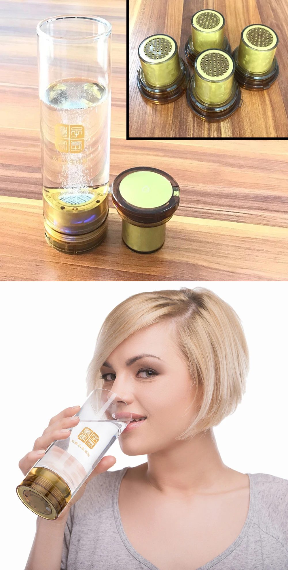 Electrolysis water Hydrogen and oxygen separation generator cup and Molecular Resonance Effect Technology 7.8hz