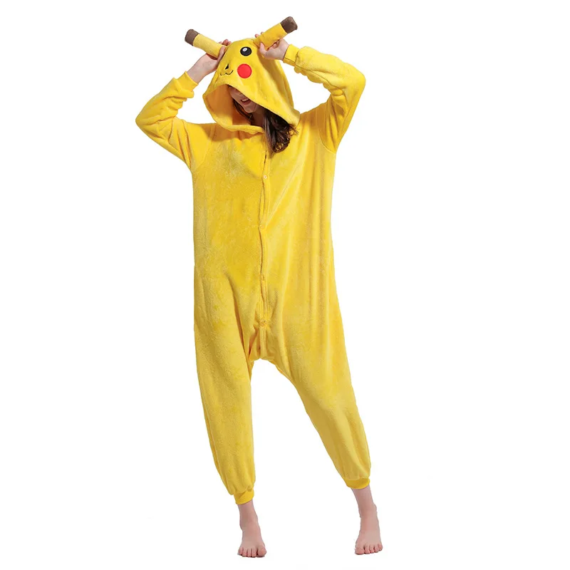 pikachu Женский, мужской, Хэллоуин, вечерние Покемон умбреон, Espeon, костюм-комбинезон, мультяшная Пижама для косплея, спортивный костюм, все в одном флисе - Цвет: pikachu