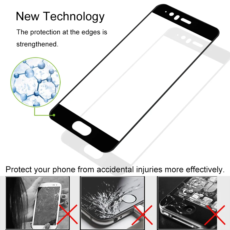 2PCS Full Cover Screen Protector Tempered Glass For Huawei P10 5.10&quot 9H Protective glass P 10 p10 VTR L09 L10 L29 Film Case | Мобильные