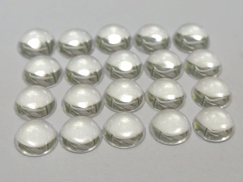 

200 Transparent Clear Acrylic Flatback Round Cabochon Smooth Half Ball 10mm