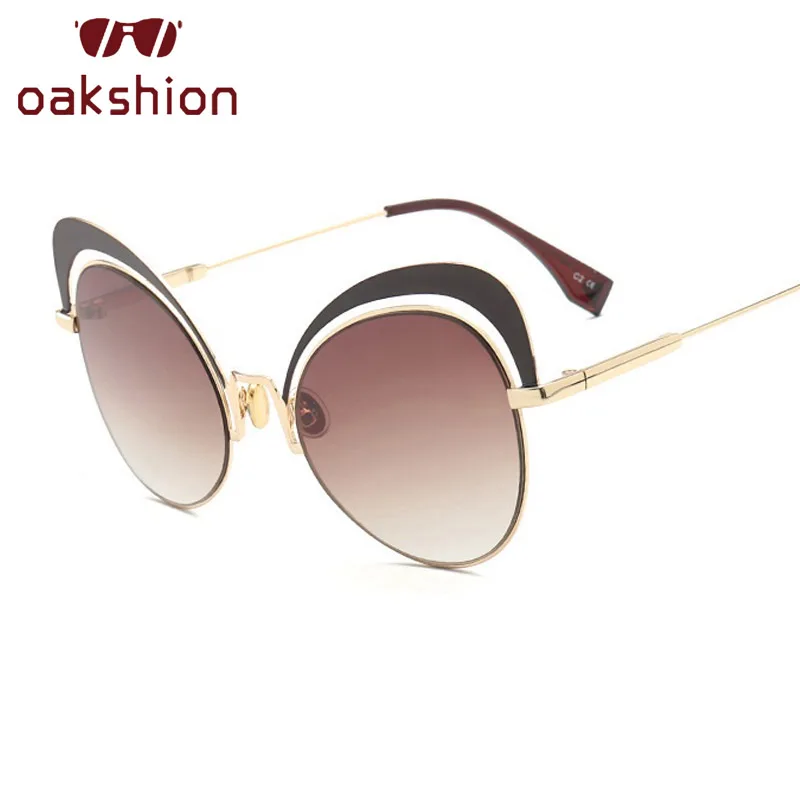 Oakshion Новая Мода Cat Eye Солнцезащитные очки для женщин Для Брендовая Дизайнерская