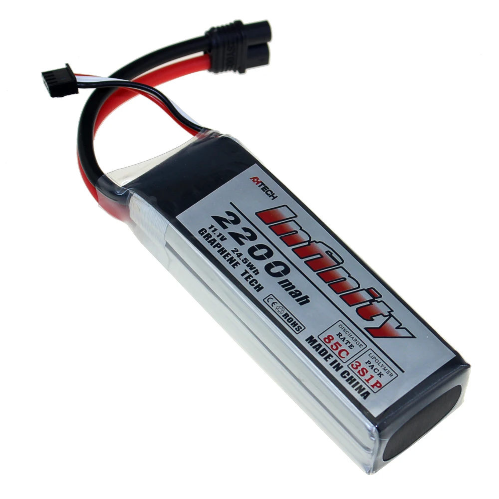 Аккумулятор Infinity 3S LiPo 2200mah 85C с разъемом SY60/XT60 Graphene Tech для радиоуправляемого квадрокоптера Дрон с перезаряжаемым аккумулятором