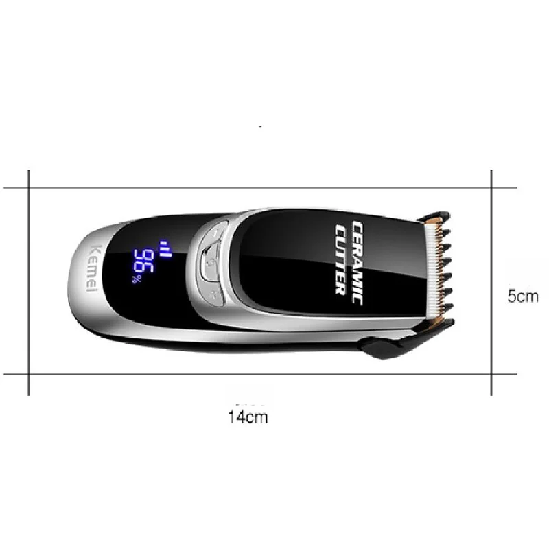Kemei ЖК мини мужской триммер для волос USB электрическая портативная машинка