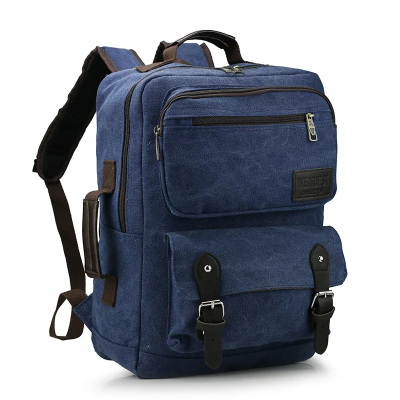 2017 Мужской 14 дюймовый рюкзак для ноутбука студенческий большой холщовый