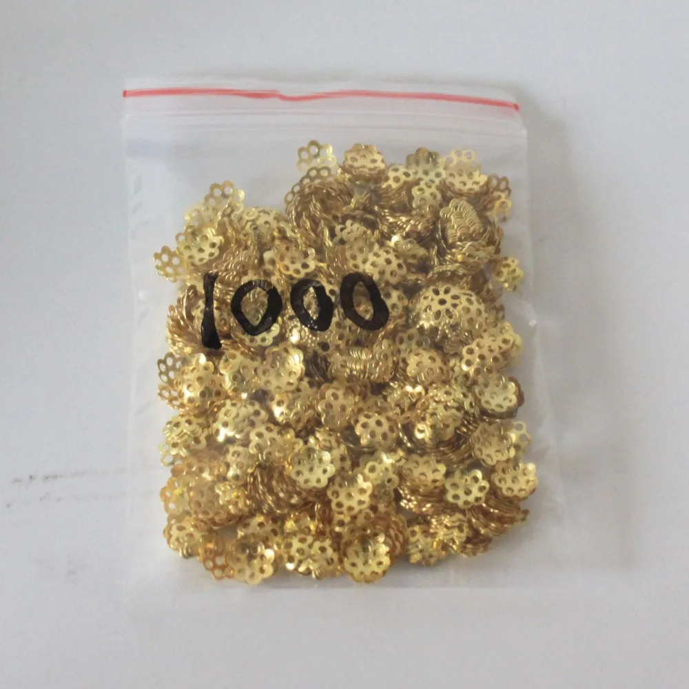 Оптовая продажа 1000 шт 6 мм Цветок разделители бусины чашка Металл золото