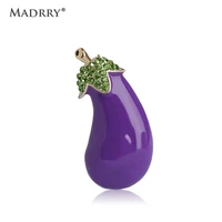 madrry eggplant shape brooches vivid vegetables accessories alloy metal purple enamel polish broche badge hijab pins bijoux