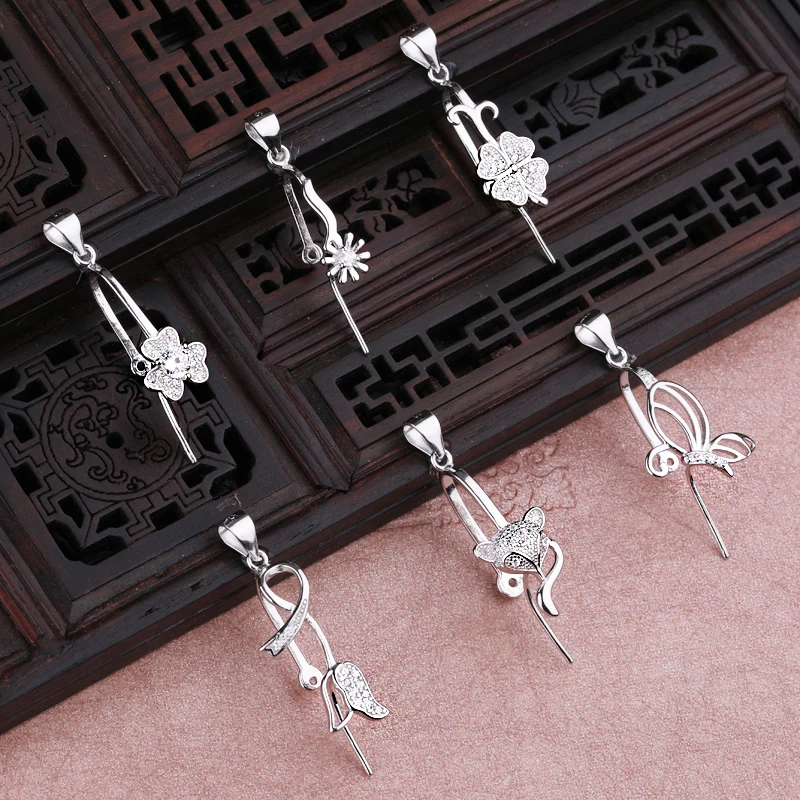 S925 Sterling Silver Necklace Pendant Buddha Buckle Melon Buckle Pendant Clip Clip Buckle Jade Honey Wax Button Jewelry Making