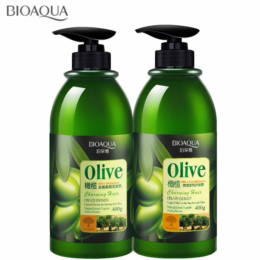 

2PCS/Sets BIOAQUA Olive Dandruff Supple Moisturizing Shampoo Hair Care Nourishing Hair Conditioner Mask Repair Damaged Hair Care