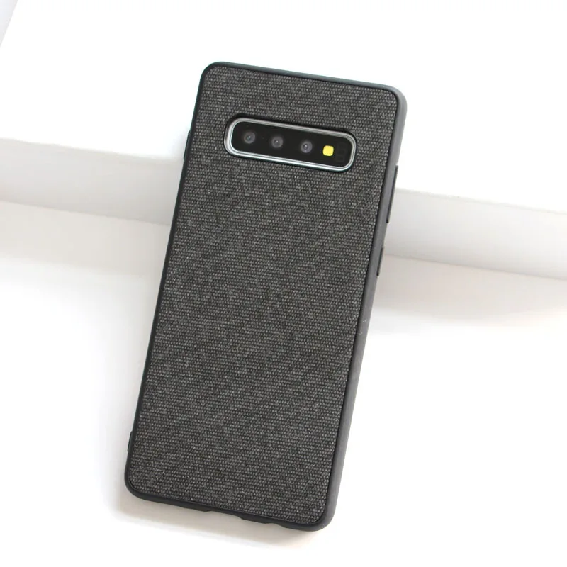 Оригинальный кожаный чехол для Samsung Galaxy S10 Plus тканевый защитный + S10E Lite |