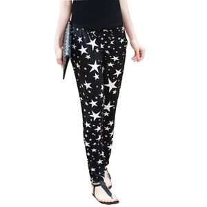 Женские брюки, новые летние стильные модные женские брюки в горошек с эластичным поясом, шифоновые шаровары