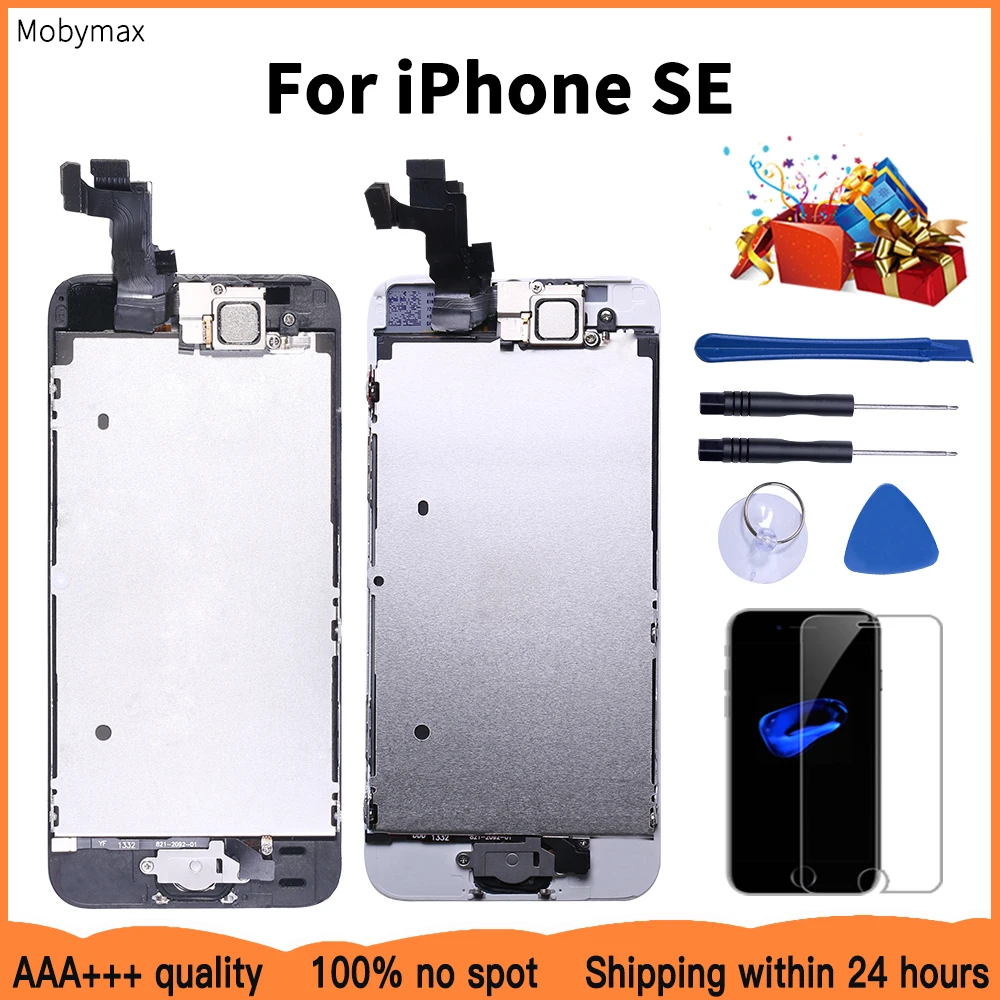 AAA +++ ЖК дисплей в сборе для iPhone SE модуль с заменой дигитайзера кнопкой возврата и