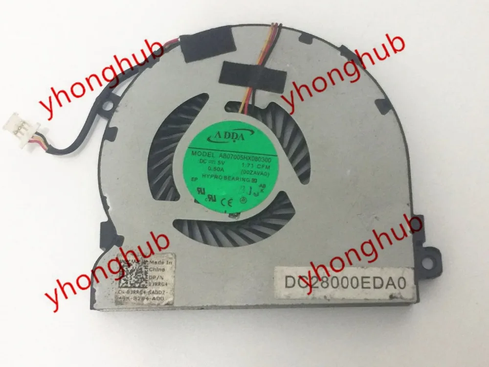 ADDA AB07005HX080300 DC 5V 0.50A 3 жильный Сервер вентилятор охлаждения ноутбука|server fan|dc 5v fan5v dc