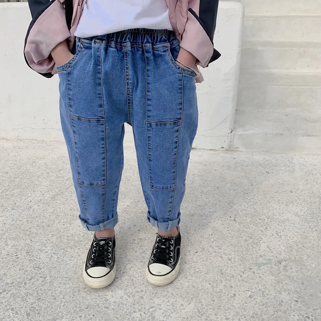 2019 Весна новое поступление в Корейском стиле из хлопка чистый цвет Повседневная