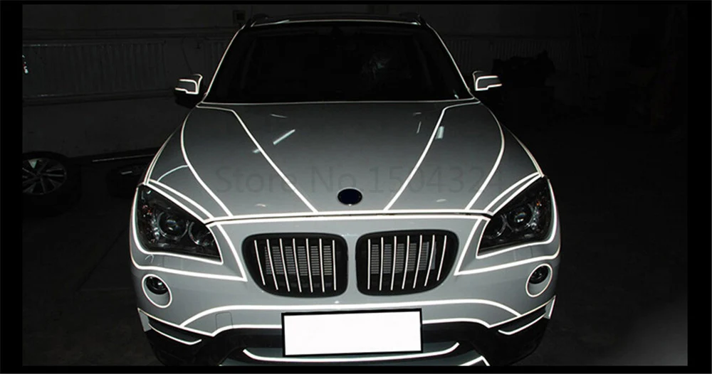 1 см * 42 м для автомобильного стайлинга светоотражающий скотч предупреждающие