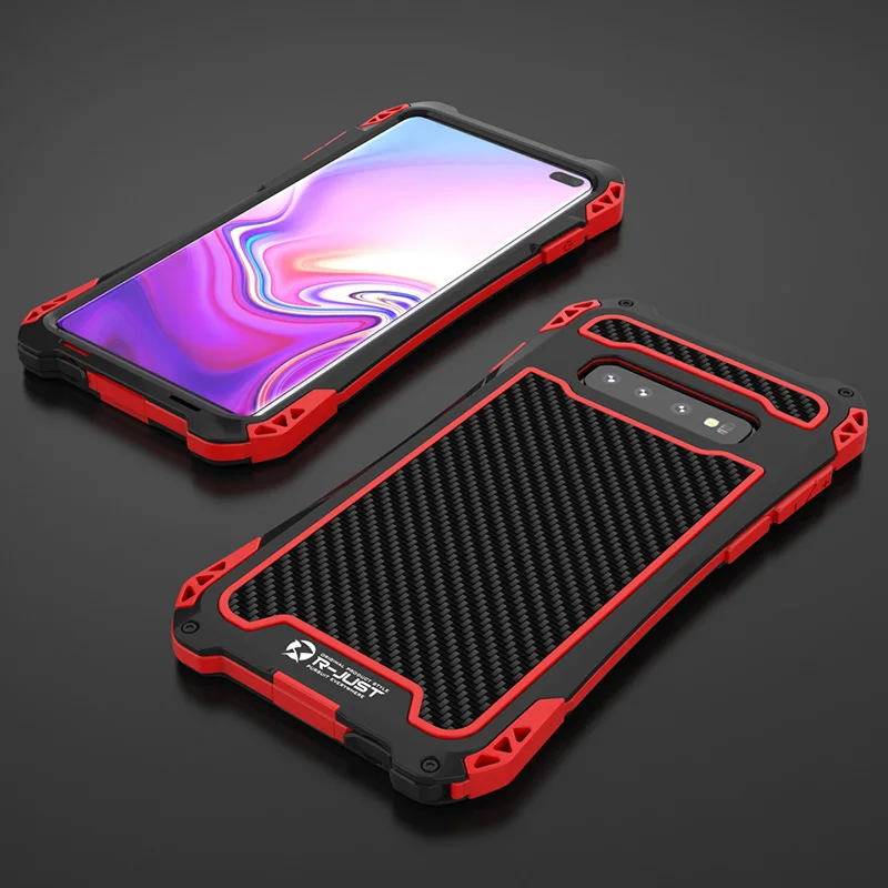 Противоударный защитный чехол для samsung S10 5G plus, чехол из алюминиевого металла и углеродного волокна, силиконовый чехол для samsung Note 10 Plus, роскошный