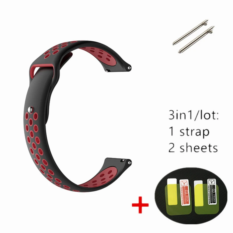Black 3 в 1 для xiaomi Huami Amazfit Bit ремешок BIP Смарт-часы ремешок+ Защитная пленка для экрана 1 шт. мягкий силиконовый браслет 2 шт. пленка для экрана - Цвет: Black