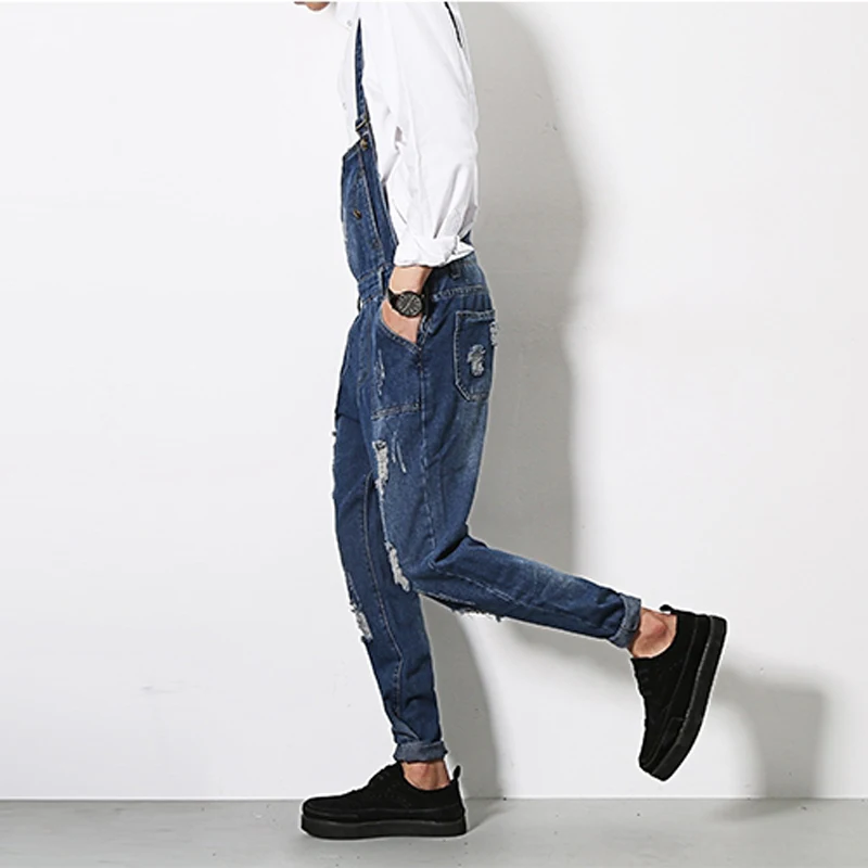 Мужская Мода Комбинезоны для девочек Брюки Slim Fit джинсовые штаны Мотобрюки