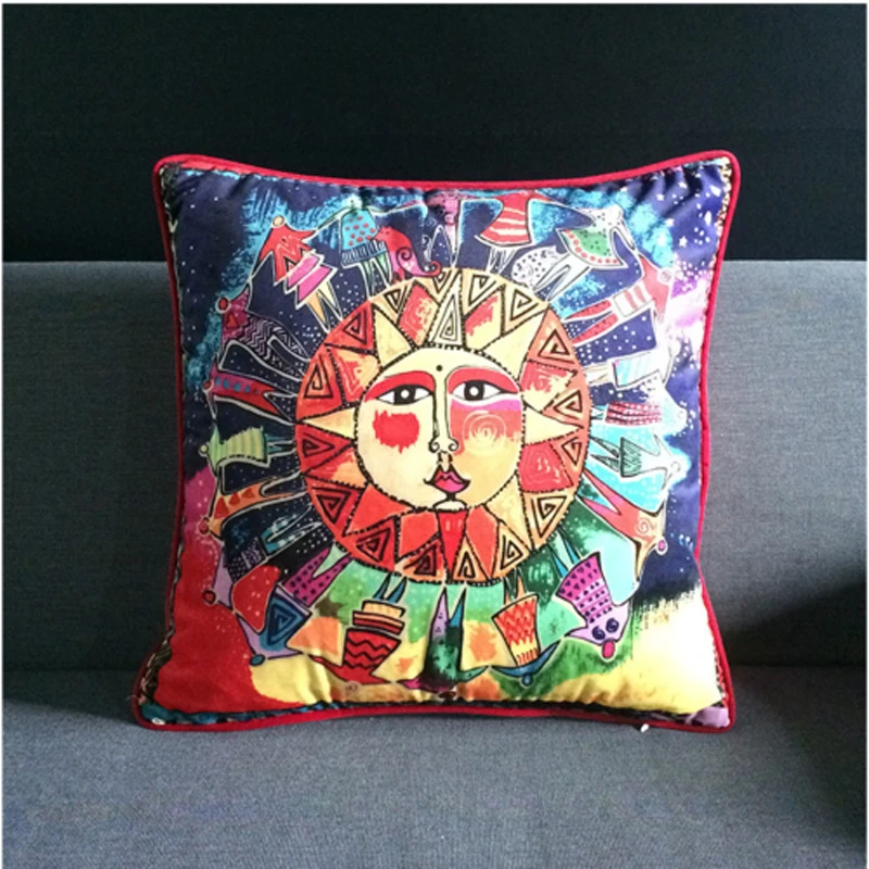 Oil Printed Style Polyester Throw Pillow Case Classic Print Cover Home Eight Styles | Дом и сад
