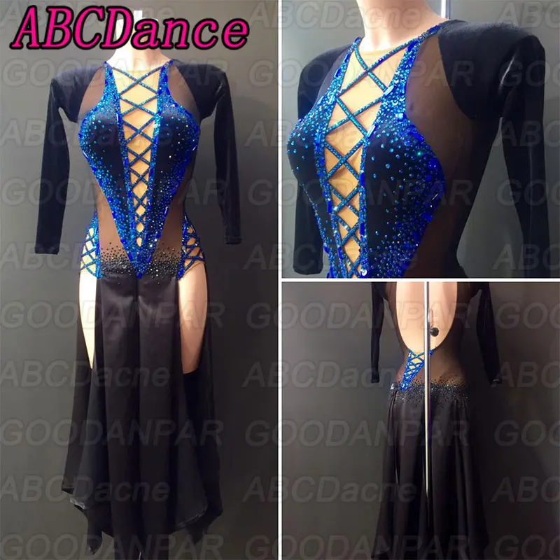 

Latin dance dress women long sleeved sexy dress for ballroom dancing Latin dance professional competition clothing tango dress